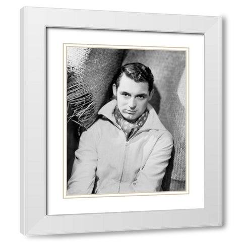Cary Grant - In Paris White Modern Wood Framed Art Print with Double Matting by Hollywood Photo Archive
