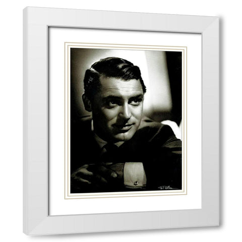 Cary Grant White Modern Wood Framed Art Print with Double Matting by Hollywood Photo Archive