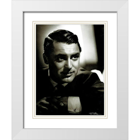 Cary Grant White Modern Wood Framed Art Print with Double Matting by Hollywood Photo Archive