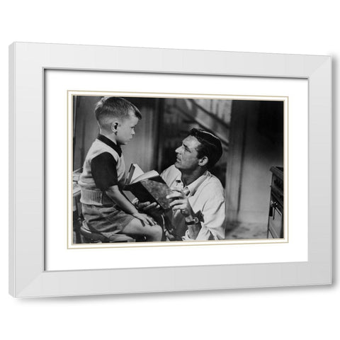Cary Grant - Room For One More White Modern Wood Framed Art Print with Double Matting by Hollywood Photo Archive