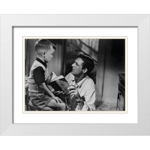 Cary Grant - Room For One More White Modern Wood Framed Art Print with Double Matting by Hollywood Photo Archive