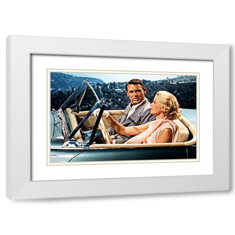 Cary Grant - To Catch A Thief White Modern Wood Framed Art Print with Double Matting by Hollywood Photo Archive
