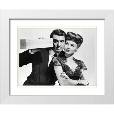 Cary Grant with Janet Blair White Modern Wood Framed Art Print with Double Matting by Hollywood Photo Archive