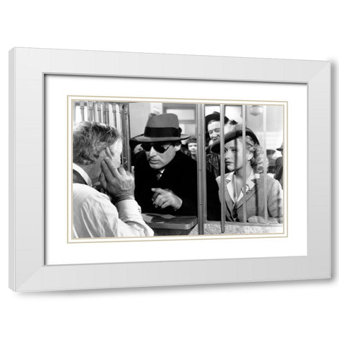 Cary Grant with Priscilla Lane - Arsenic and Old Lace White Modern Wood Framed Art Print with Double Matting by Hollywood Photo Archive