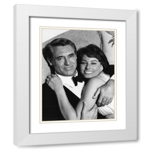 Cary Grant with Sophia Loren - Houseboat White Modern Wood Framed Art Print with Double Matting by Hollywood Photo Archive