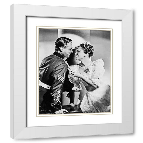 Douglas Fairbanks with Joan Fontaine - Gunga Din White Modern Wood Framed Art Print with Double Matting by Hollywood Photo Archive