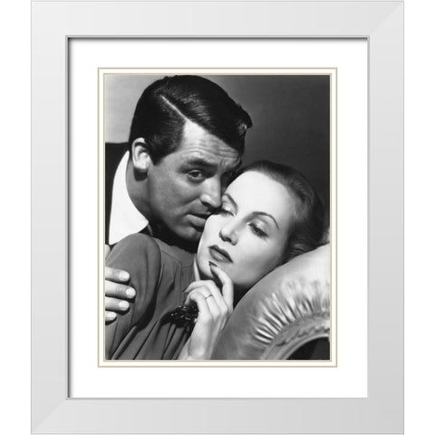 Cary Grant with Carole Lombard White Modern Wood Framed Art Print with Double Matting by Hollywood Photo Archive