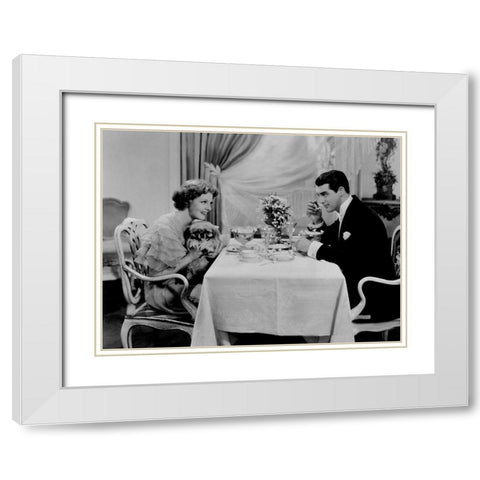 Cary Grant White Modern Wood Framed Art Print with Double Matting by Hollywood Photo Archive
