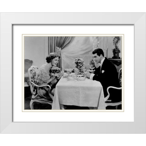 Cary Grant White Modern Wood Framed Art Print with Double Matting by Hollywood Photo Archive