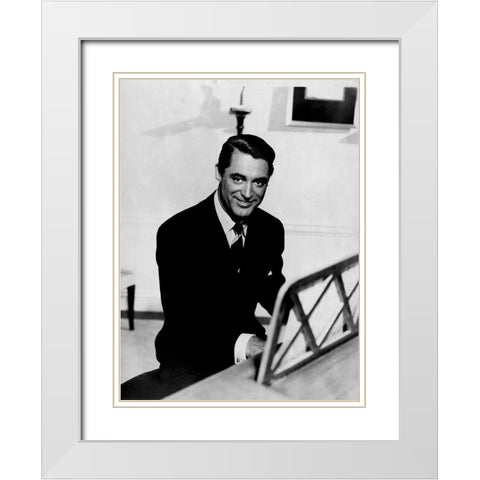 Cary Grant - The Awful Truth White Modern Wood Framed Art Print with Double Matting by Hollywood Photo Archive