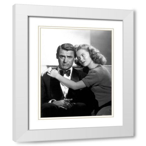 Cary Grant with Shirley Temple - The Bachelor and the Bobby-Soxer White Modern Wood Framed Art Print with Double Matting by Hollywood Photo Archive