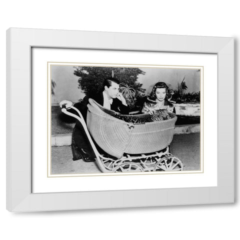 Cary Grant - Bringing Up Baby White Modern Wood Framed Art Print with Double Matting by Hollywood Photo Archive