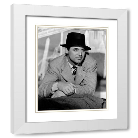 Cary Grant - Holiday White Modern Wood Framed Art Print with Double Matting by Hollywood Photo Archive