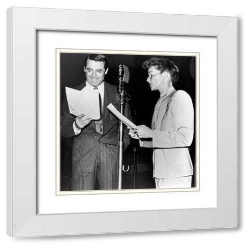 Cary Grant White Modern Wood Framed Art Print with Double Matting by Hollywood Photo Archive