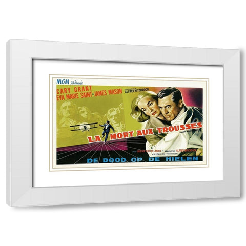 French - North by Northwest White Modern Wood Framed Art Print with Double Matting by Hollywood Photo Archive