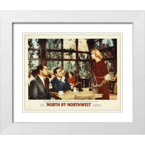 North by Northwest - Lobby Card White Modern Wood Framed Art Print with Double Matting by Hollywood Photo Archive