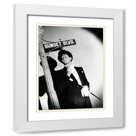 Sunset Boulevard White Modern Wood Framed Art Print with Double Matting by Hollywood Photo Archive