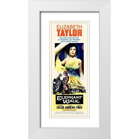Elizabeth Taylor - Elephant Walk - Poster White Modern Wood Framed Art Print with Double Matting by Hollywood Photo Archive