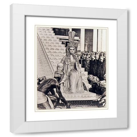 Elizabeth Taylor - Cleopatra White Modern Wood Framed Art Print with Double Matting by Hollywood Photo Archive