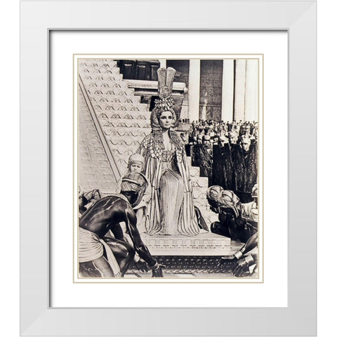 Elizabeth Taylor - Cleopatra White Modern Wood Framed Art Print with Double Matting by Hollywood Photo Archive