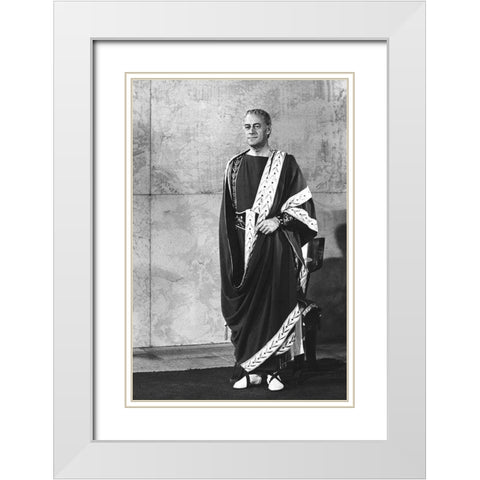 Elizabeth Taylor - Cleopatra White Modern Wood Framed Art Print with Double Matting by Hollywood Photo Archive