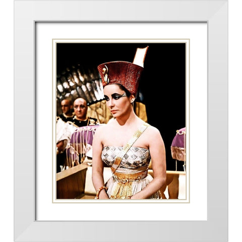 Elizabeth Taylor - Cleopatra White Modern Wood Framed Art Print with Double Matting by Hollywood Photo Archive