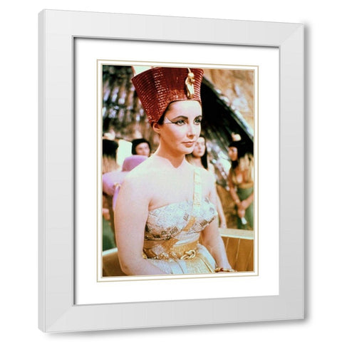 Elizabeth Taylor - Cleopatra White Modern Wood Framed Art Print with Double Matting by Hollywood Photo Archive