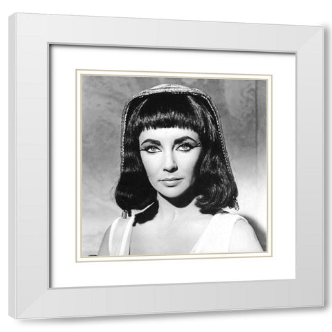 Elizabeth Taylor - Cleopatra White Modern Wood Framed Art Print with Double Matting by Hollywood Photo Archive