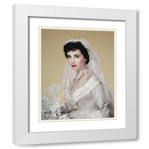 Elizabeth Taylor - Father of the Bride Dress White Modern Wood Framed Art Print with Double Matting by Hollywood Photo Archive