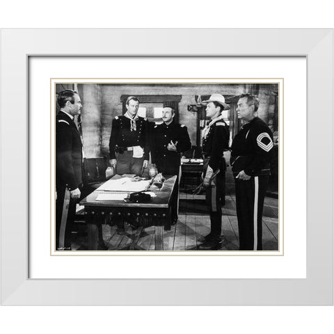 John Wayne - Fort Apache White Modern Wood Framed Art Print with Double Matting by Hollywood Photo Archive