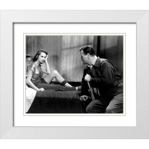 Jet Pilot - John Wayne White Modern Wood Framed Art Print with Double Matting by Hollywood Photo Archive