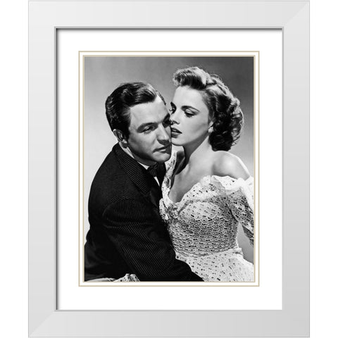Gene Kelly with Judy Garland White Modern Wood Framed Art Print with Double Matting by Hollywood Photo Archive