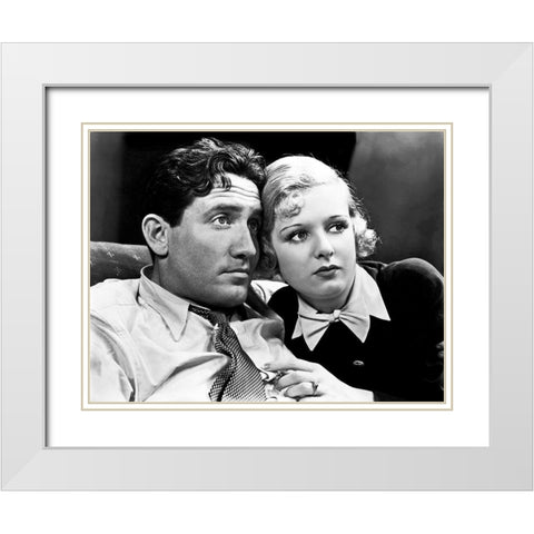 Spencer Tracy White Modern Wood Framed Art Print with Double Matting by Hollywood Photo Archive