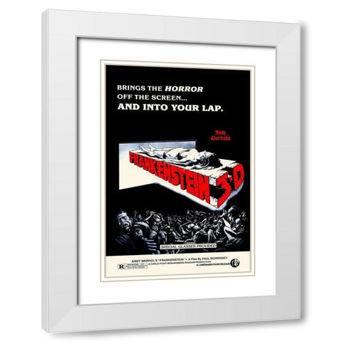 Andy Warhols Frankenstein 3D White Modern Wood Framed Art Print with Double Matting by Hollywood Photo Archive