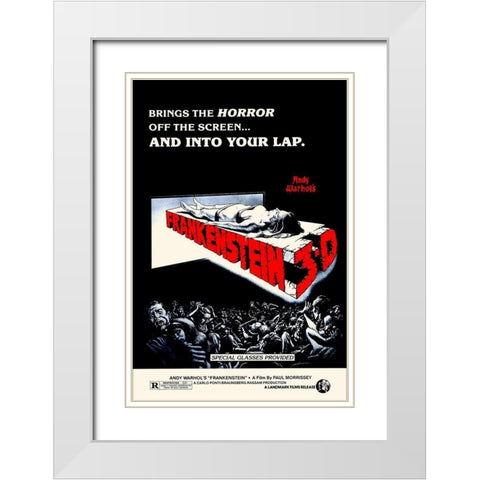 Andy Warhols Frankenstein 3D White Modern Wood Framed Art Print with Double Matting by Hollywood Photo Archive