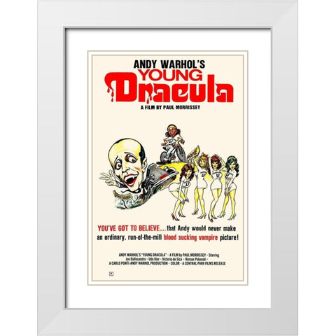 Andy Warhols Young Dracula White Modern Wood Framed Art Print with Double Matting by Hollywood Photo Archive