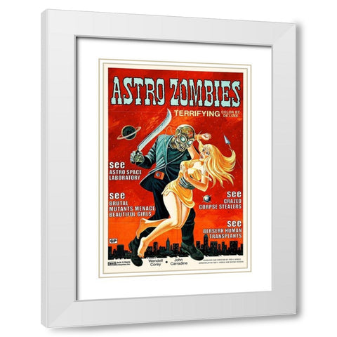 Astro Zombies White Modern Wood Framed Art Print with Double Matting by Hollywood Photo Archive