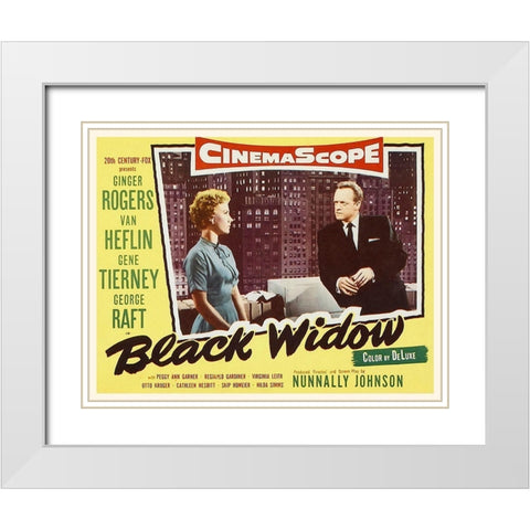 Black Widow White Modern Wood Framed Art Print with Double Matting by Hollywood Photo Archive