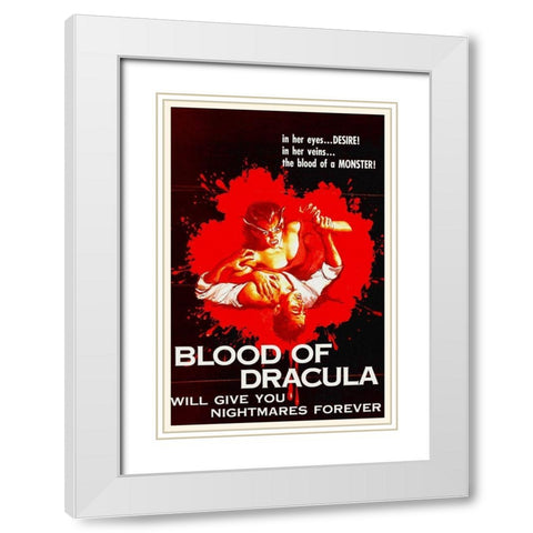 Blood of Dracula - One Sheet White Modern Wood Framed Art Print with Double Matting by Hollywood Photo Archive