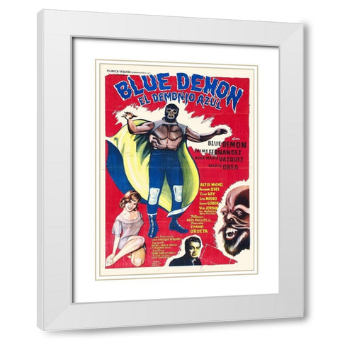 Blue Demon - El Demonio Azul White Modern Wood Framed Art Print with Double Matting by Hollywood Photo Archive