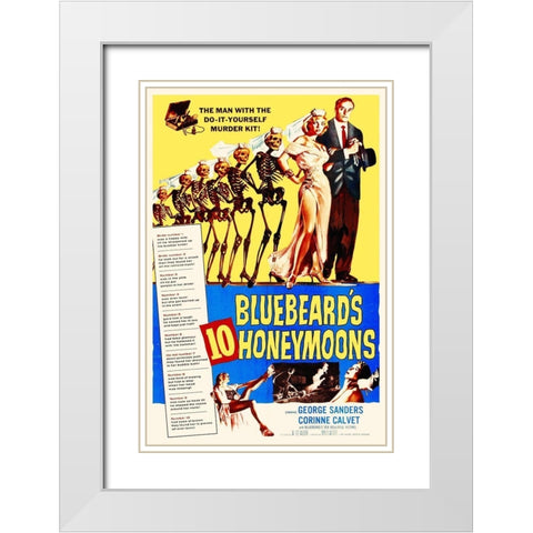 Bluebeards 10 Honeymoons White Modern Wood Framed Art Print with Double Matting by Hollywood Photo Archive
