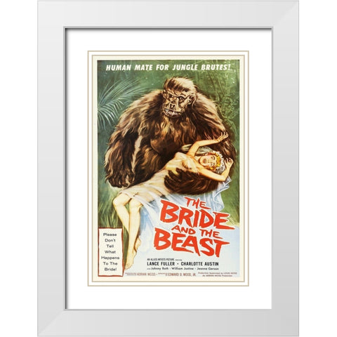 Bride and the Beast White Modern Wood Framed Art Print with Double Matting by Hollywood Photo Archive