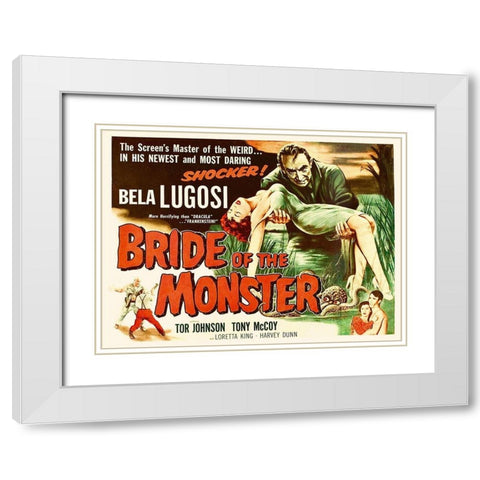 Bride of the Monster White Modern Wood Framed Art Print with Double Matting by Hollywood Photo Archive