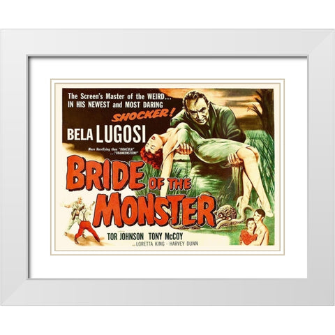 Bride of the Monster White Modern Wood Framed Art Print with Double Matting by Hollywood Photo Archive