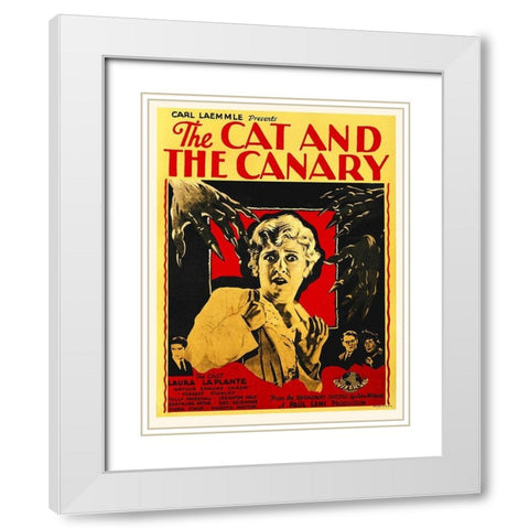Cat and Canary White Modern Wood Framed Art Print with Double Matting by Hollywood Photo Archive