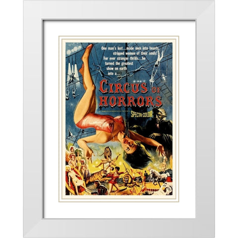 Circus of Horrors White Modern Wood Framed Art Print with Double Matting by Hollywood Photo Archive