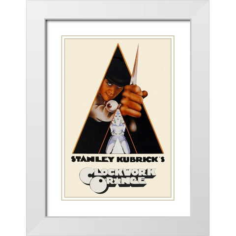 Clockwork Orange White Modern Wood Framed Art Print with Double Matting by Hollywood Photo Archive