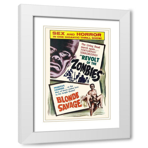 Double Feature - Revolt of the Zombies and Blonde Savage White Modern Wood Framed Art Print with Double Matting by Hollywood Photo Archive