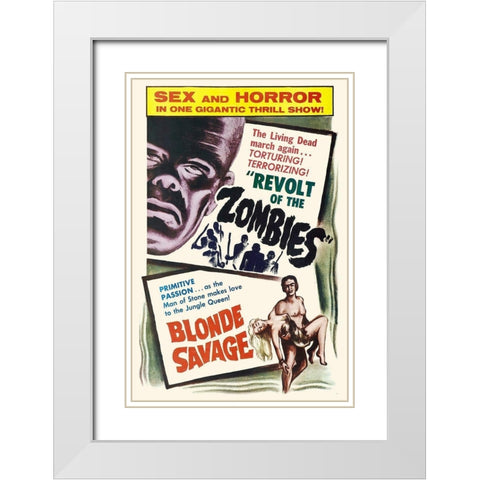 Double Feature - Revolt of the Zombies and Blonde Savage White Modern Wood Framed Art Print with Double Matting by Hollywood Photo Archive