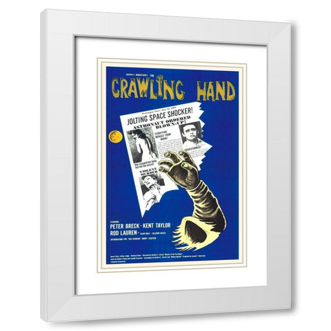 Crawling Hand White Modern Wood Framed Art Print with Double Matting by Hollywood Photo Archive